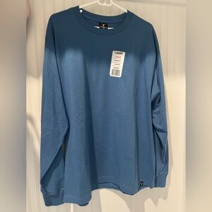 NWT Hanes BEEFY-T blue long sleeved t-shirt size large 100% cotton high quality